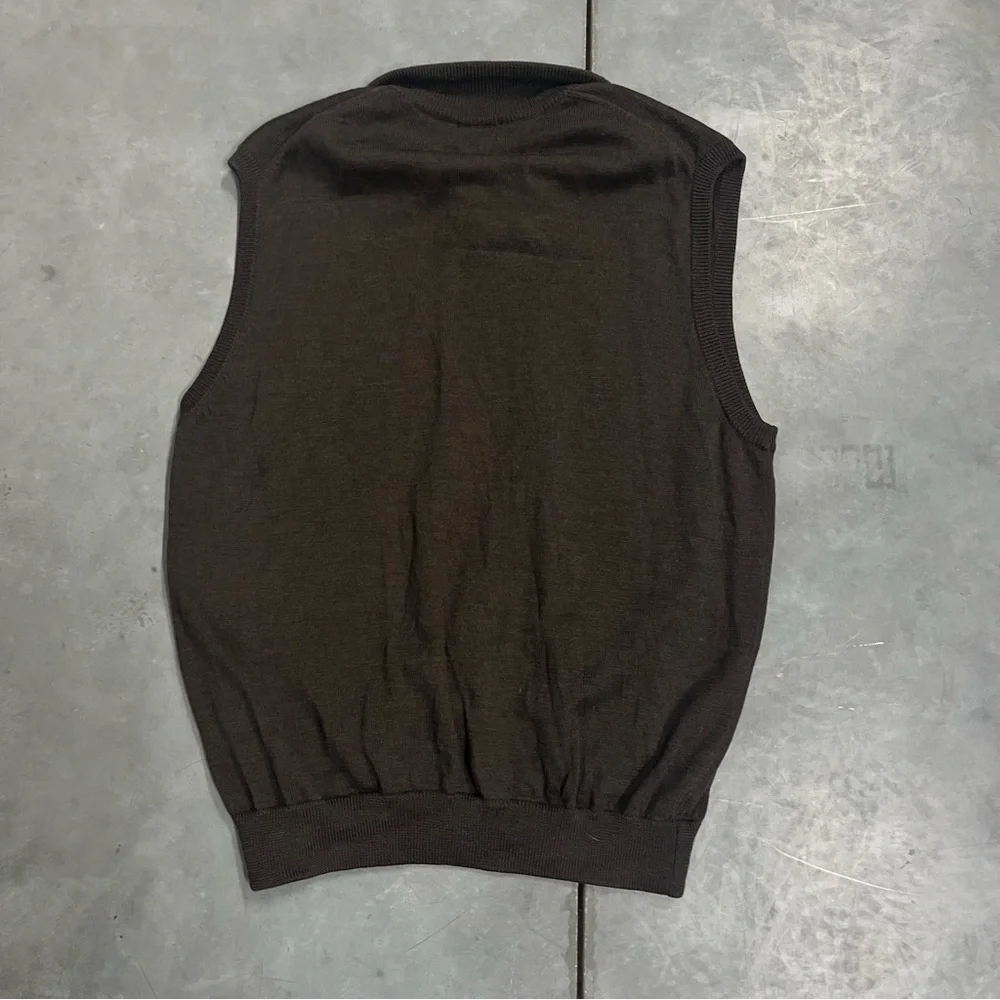 Brooks Brothers 346 Fine Italian Merino Wool Zip Front High Neck‎ Men’s Vest XXL